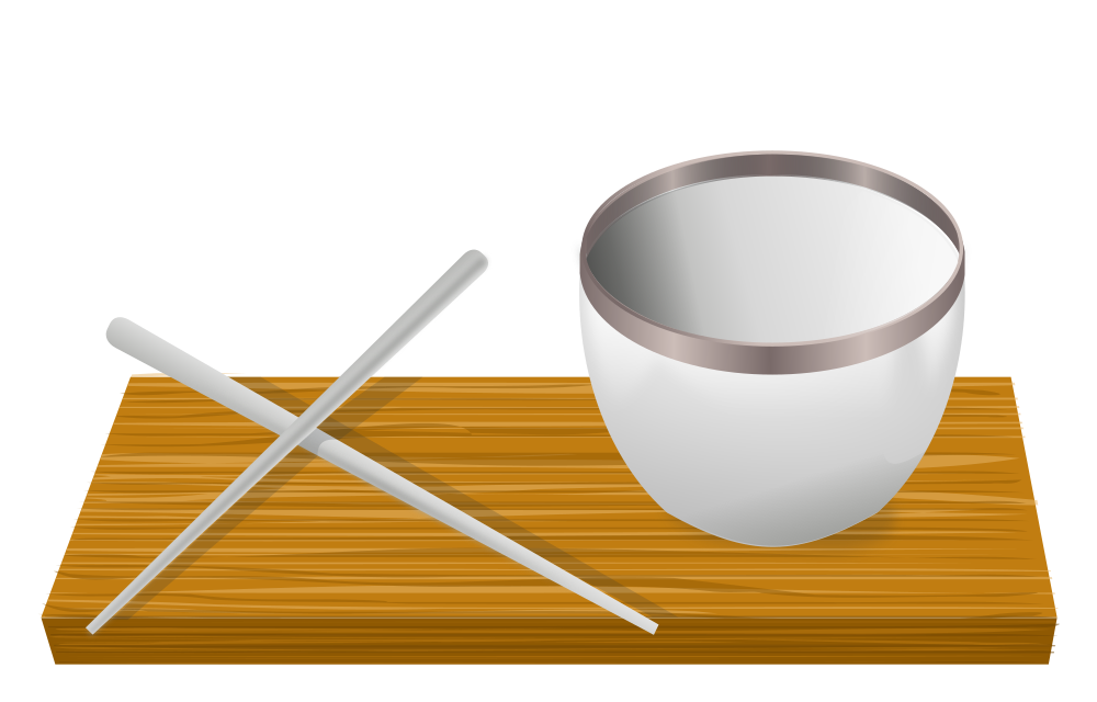 OnlineLabels Clip Art Rice Bowl With Chopsticks